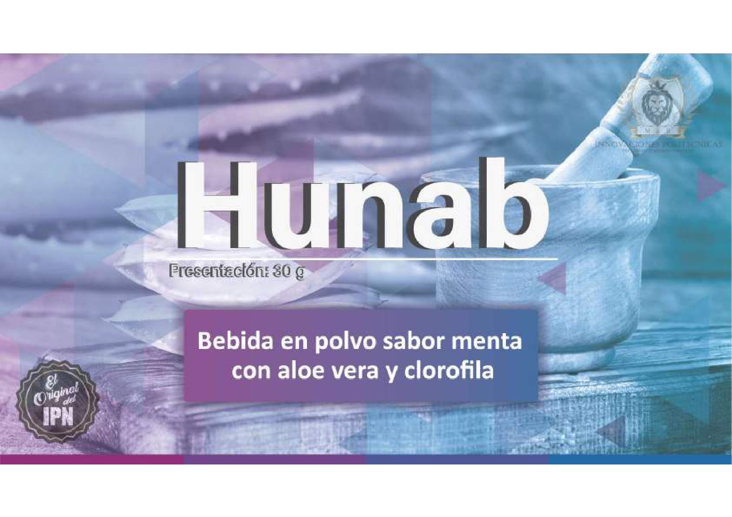 Hunab.  Bebida sabor menta con Aloe Vera y Clorofila.