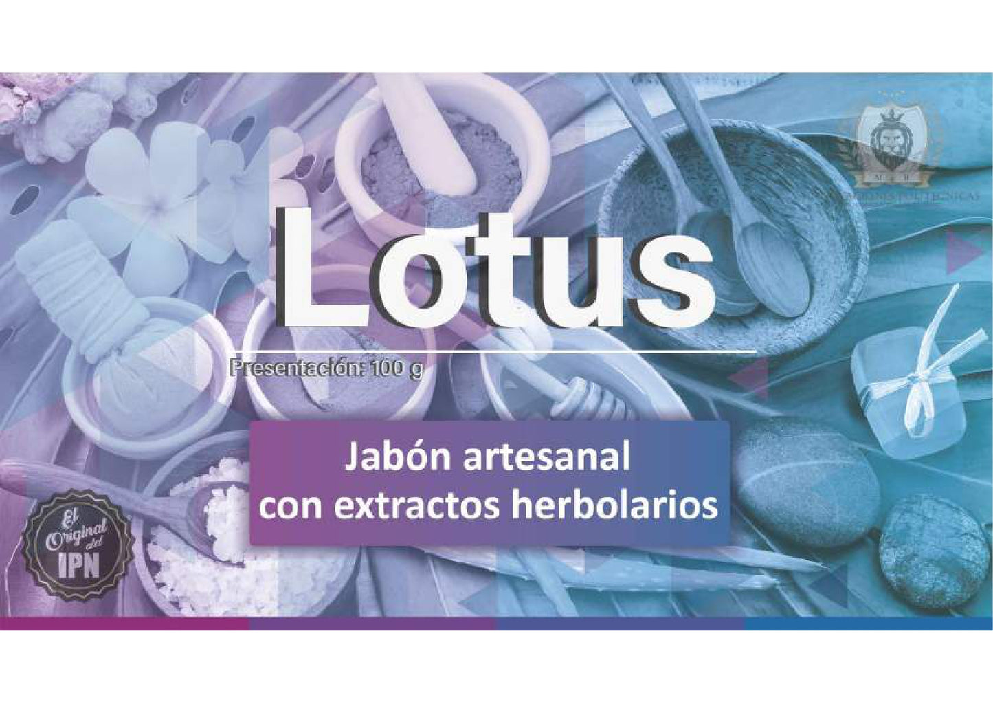 Lotus. Jabón Artesanal con Extractos Herbolarios. Paquete con 4 piezas.